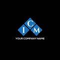 ICM letter logo design on BLACK background. ICM creative initials letter logo concept. ICM letter design