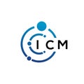 ICM letter technology logo design on white background. ICM creative initials letter IT logo concept. ICM letter design