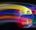 ICM motion of colour window lights with left to right composition Royalty Free Stock Photo
