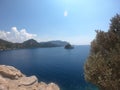 Icmeler Bay, aegean and Mediterranean sea. Turkish resort of Marmaris. summer vacation or weekend on sea coast Royalty Free Stock Photo