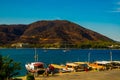 ICMELER, TURKEY: Landscape with a view of the coast and ships in Icmeler on a sunny summer day, near Marmaris in Turkey. Royalty Free Stock Photo