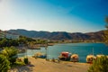 ICMELER, TURKEY: Landscape with a view of the coast and ships in Icmeler on a sunny summer day, near Marmaris in Turkey. Royalty Free Stock Photo