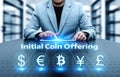 ICO Initial Coin Offering Business Internet Technology Concept Royalty Free Stock Photo