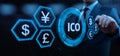 ICO Initial Coin Offering Business Internet Technology Concept Royalty Free Stock Photo