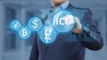 ICO Initial Coin Offering Business Internet Technology Concept Royalty Free Stock Photo