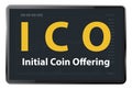 ICO Initial coin offering Royalty Free Stock Photo