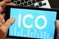 ICO Initial Coin Offering. Royalty Free Stock Photo