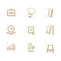 Cooking ware icon button outline brown Royalty Free Stock Photo