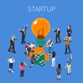 ICO For Startup Isometric Composition