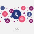ICO trendy circle template with simple Royalty Free Stock Photo