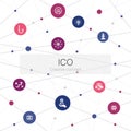 ICO trendy web template with simple Royalty Free Stock Photo