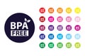 BPA free sign icon. BPA free color symbol.