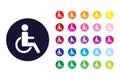 Disabled people sign icon. Disabled people color symbol. Royalty Free Stock Photo