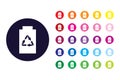 Battery recycle sign icon. Battery recycle color symbol.