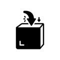 Black solid icon for Into, inside and parcel Royalty Free Stock Photo