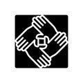 Black solid icon for With, among and teamwise Royalty Free Stock Photo