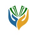 Hand and Book logo symbol.