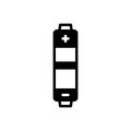 Black solid icon for Aaa, battery and cylinder Royalty Free Stock Photo