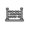 Black line icon for Abacus, ancient and arithmetic