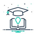 Mix icon for Academic, cap and graduate Royalty Free Stock Photo
