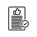 Black line icon for Acceptable, admissible and thumb