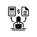 Black solid icon for Accountant, actuary and manager Royalty Free Stock Photo