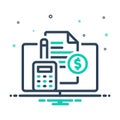 Mix icon for Accounting, bookkeeping and reckoning Royalty Free Stock Photo