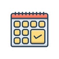 Color illustration icon for Adherence, compliance and conformity