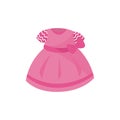 Icon of adorable pink dress with bow for little girl. Baby fashion. Apparel for newborn kid. Concept of children s Royalty Free Stock Photo