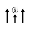 Black solid icon for Advantage, benefit and profit Royalty Free Stock Photo