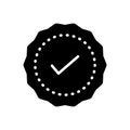 Black solid icon for Advantage, quality and certified Royalty Free Stock Photo