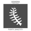 icon with african adinkra symbol Adwera. Symbol of Purity and Sanctity