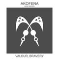 icon with african adinkra symbol Akofena. Symbol of Valour and Bravery Royalty Free Stock Photo