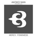 icon with african adinkra symbol Akoko Nan. Symbol of mercy and fondness Royalty Free Stock Photo