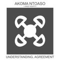 icon with african adinkra symbol Akoma Ntoaso. Symbol of Understanding and Agreement Royalty Free Stock Photo