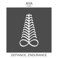 icon with african adinkra symbol Aya. Symbol of defiance and endurance Royalty Free Stock Photo