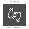 icon with african adinkra symbol Bi Nka Bi. Symbol of peace and harmony Royalty Free Stock Photo