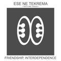 icon with african adinkra symbol Ese Ne Tekrema. Symbol of friendship and interdependence