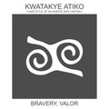 icon with african adinkra symbol Kwatakye Atiko. Symbol of bravery and valor