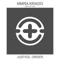 icon with african adinkra symbol Mmra Krado. Symbol of justice and order