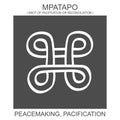 icon with african adinkra symbol Mpatapo. Symbol of peacemaking and pacification Royalty Free Stock Photo