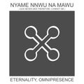 icon with african adinkra symbol Nyame Nnwu Na Mawu. Symbol of eternality and omnipresence