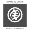 icon with african adinkra symbol Nyame Ye Ohene. Symbol of majesty and supermacy