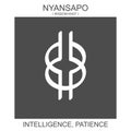 icon with african adinkra symbol Nyansapo. Symbol of intelligence and patience