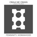 icon with african adinkra symbol Obaa Ne Oman. Symbol of femininity and womanhood