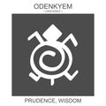 icon with african adinkra symbol Odenkyem. Symbol of prudence and wisdom Royalty Free Stock Photo