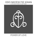 icon with african adinkra symbol Odo Nnyew Fie Kwan. Symbol of power of love