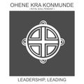 icon with african adinkra symbol Ohene Kra Konmunde. Symbol of leadership and leading Royalty Free Stock Photo