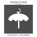 icon with african adinkra symbol Ohene Kyiniie. Symbol of authority and influence Royalty Free Stock Photo