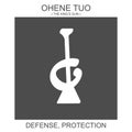 Icon with african adinkra symbol Ohene Tuo. Symbol of defense and protection Royalty Free Stock Photo